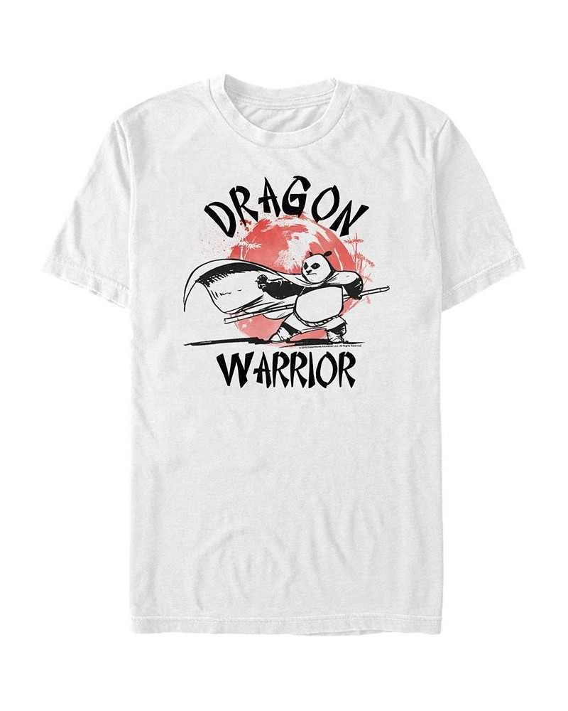 Kung Fu Panda Men's Po The Dragon Warrior Short Sleeve T-Shirt White $18.89 T-Shirts