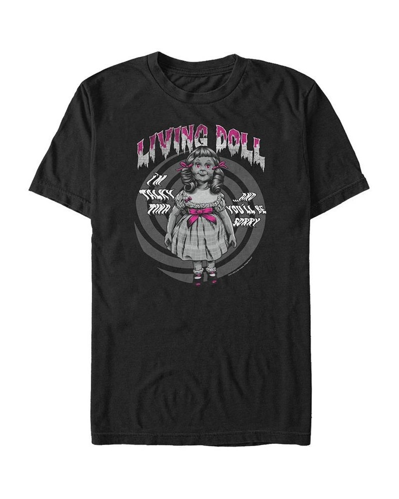 Men's Living Doll Talky Tina Short Sleeve T- shirt Black $17.50 T-Shirts