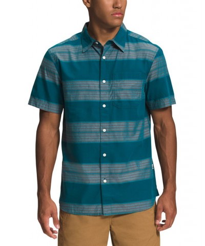 Men's Baytrail Yarn-Dye Button-Up Short-Sleeve Shirt Blue $38.40 Shirts