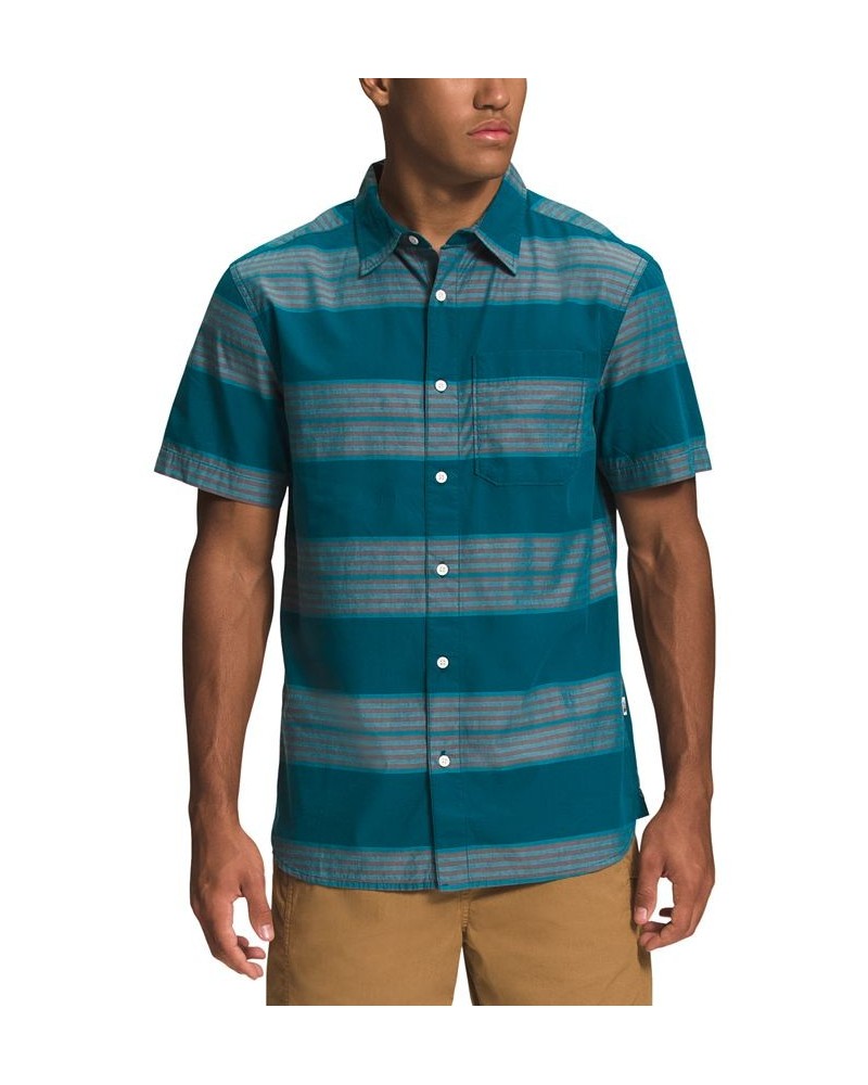 Men's Baytrail Yarn-Dye Button-Up Short-Sleeve Shirt Blue $38.40 Shirts