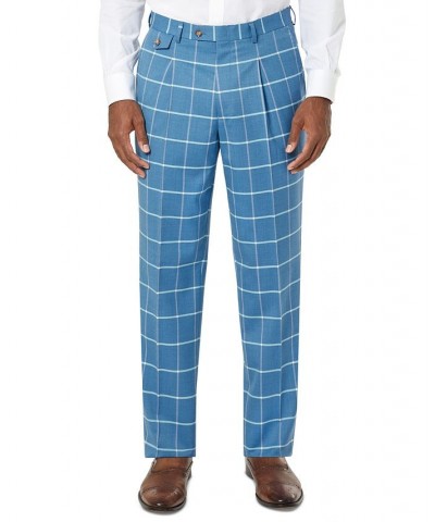 Men's Classic-Fit Wool Blend Suit Pants Blue $33.80 Suits