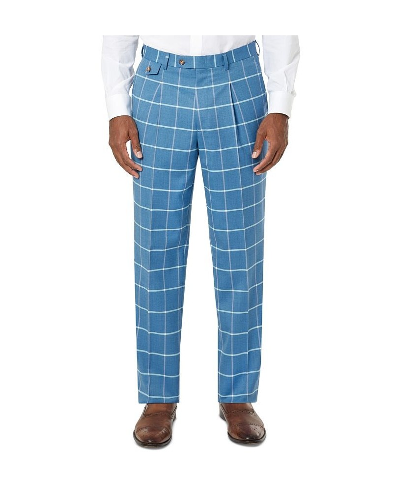 Men's Classic-Fit Wool Blend Suit Pants Blue $33.80 Suits