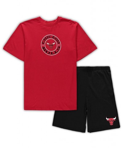 Men's Red, Black Chicago Bulls Big and Tall T-shirt and Shorts Sleep Set $43.19 Pajama