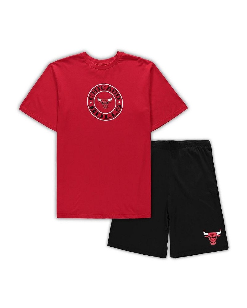 Men's Red, Black Chicago Bulls Big and Tall T-shirt and Shorts Sleep Set $43.19 Pajama