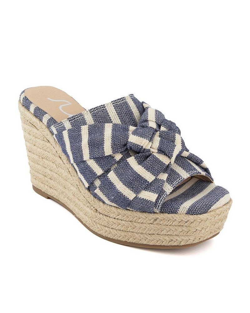 Women's Harlem Wedge Sandals Blue $17.20 Shoes