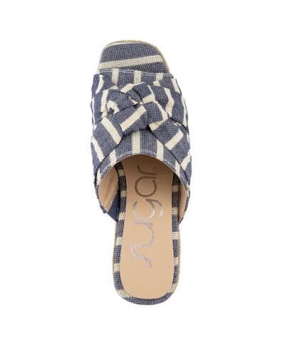 Women's Harlem Wedge Sandals Blue $17.20 Shoes