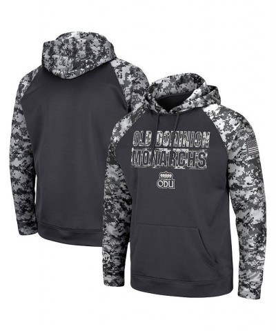 Men's Charcoal Old Dominion Monarchs OHT Military-Inspired Appreciation Digital Camo Pullover Hoodie $41.24 Sweatshirt