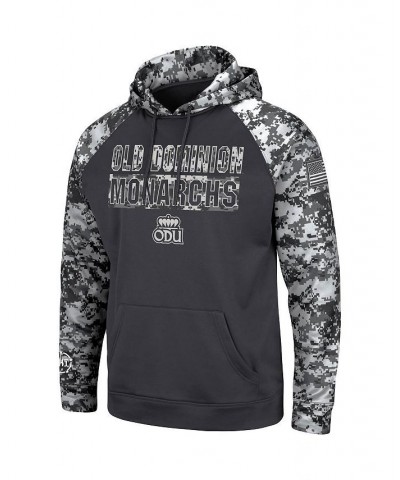 Men's Charcoal Old Dominion Monarchs OHT Military-Inspired Appreciation Digital Camo Pullover Hoodie $41.24 Sweatshirt