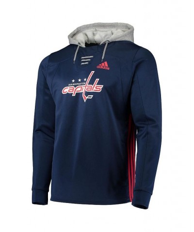 Men's Navy Washington Capitals Skate Lace AEROREADY Pullover Hoodie $52.24 Sweatshirt