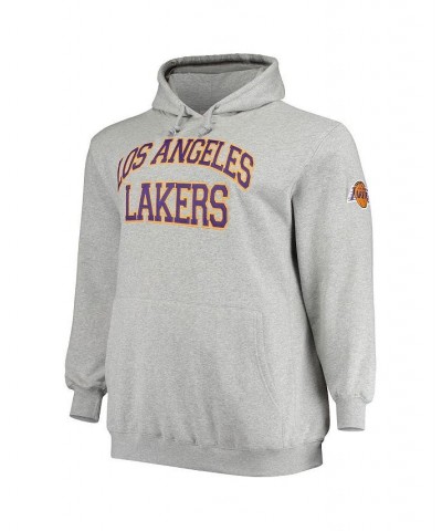 Men's Magic Johnson Heather Gray Los Angeles Lakers Big and Tall Name & Number Pullover Hoodie $41.73 Sweatshirt