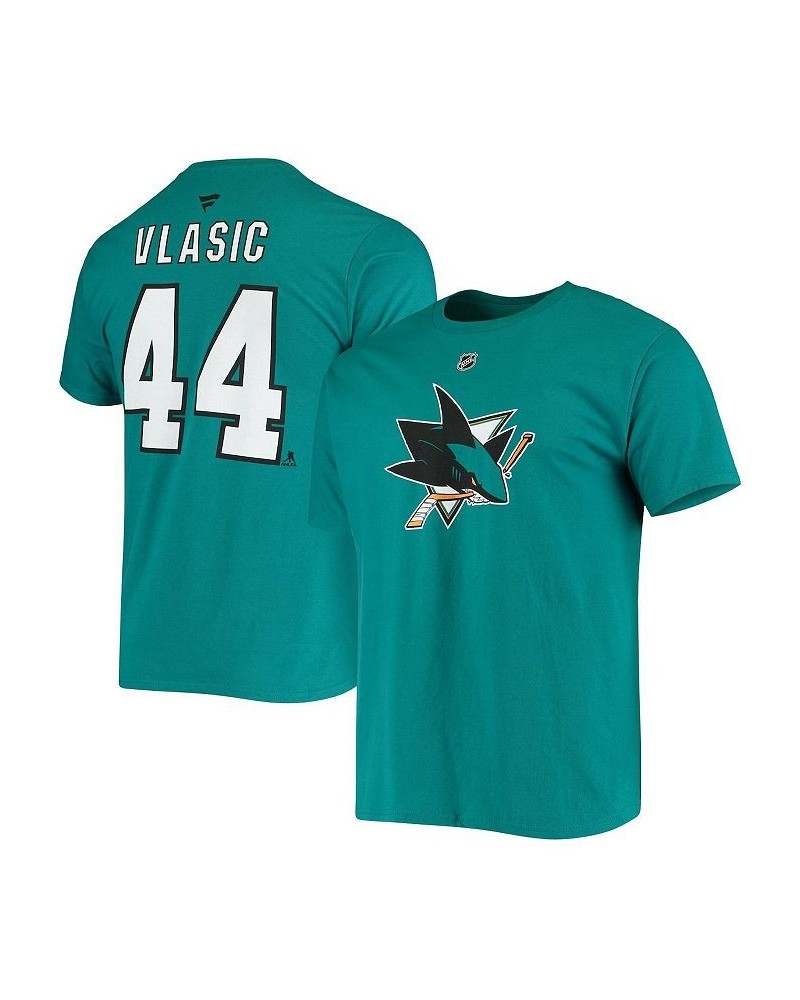 Men's Branded Marc-Edouard Vlasic Teal San Jose Sharks Player Name and Number T-shirt $19.37 T-Shirts