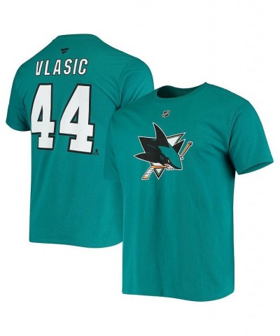 Men's Branded Marc-Edouard Vlasic Teal San Jose Sharks Player Name and Number T-shirt $19.37 T-Shirts