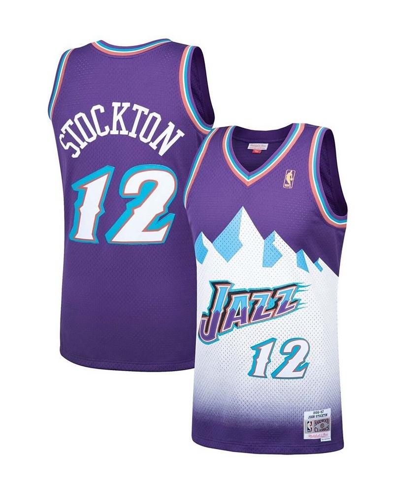 Men's John Stockton Purple Utah Jazz 1996-97 Hardwood Classics Swingman Player Jersey $42.00 Jersey