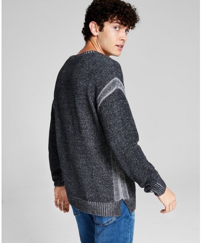 Men's Oversized Sleeve Detailed Sweater Gray $18.26 Sweaters