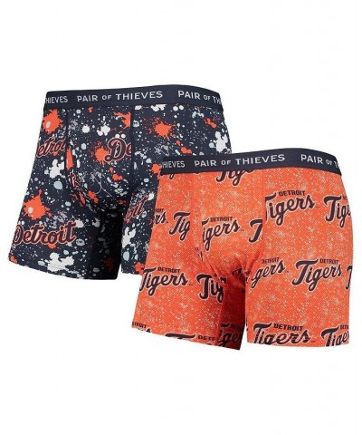 Men's Orange, Navy Detroit Tigers Super Fit 2-Pack Boxer Briefs Set $25.00 Underwear