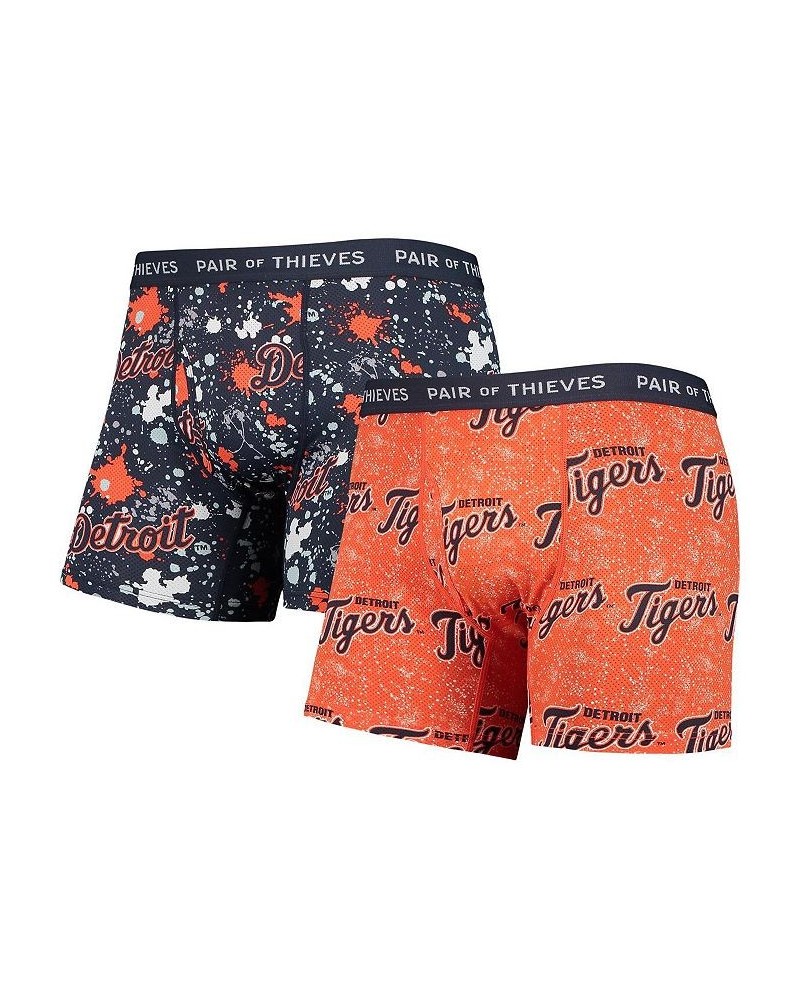 Men's Orange, Navy Detroit Tigers Super Fit 2-Pack Boxer Briefs Set $25.00 Underwear