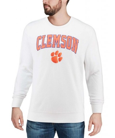 Men's White Clemson Tigers Arch Logo Crew Neck Sweatshirt $25.80 Sweatshirt