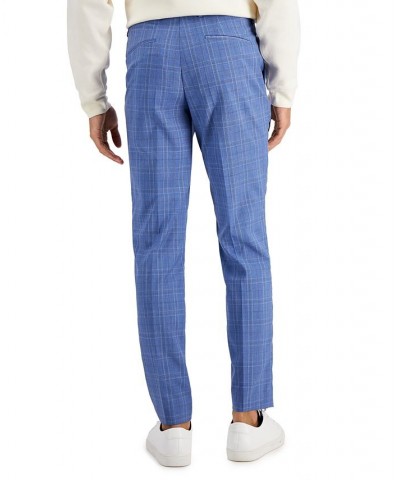 Hugo Boss Men's Modern-Fit Check Wool Suit Pants Blue $64.48 Pants