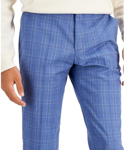 Hugo Boss Men's Modern-Fit Check Wool Suit Pants Blue $64.48 Pants