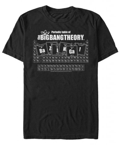 Men's Big Bang Theory Period Table of Bazinga Short Sleeve T-shirt Black $15.75 T-Shirts