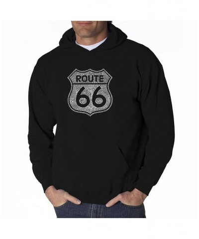 Men's Word Art Hoodie - Route 66 Black $32.39 Sweatshirt