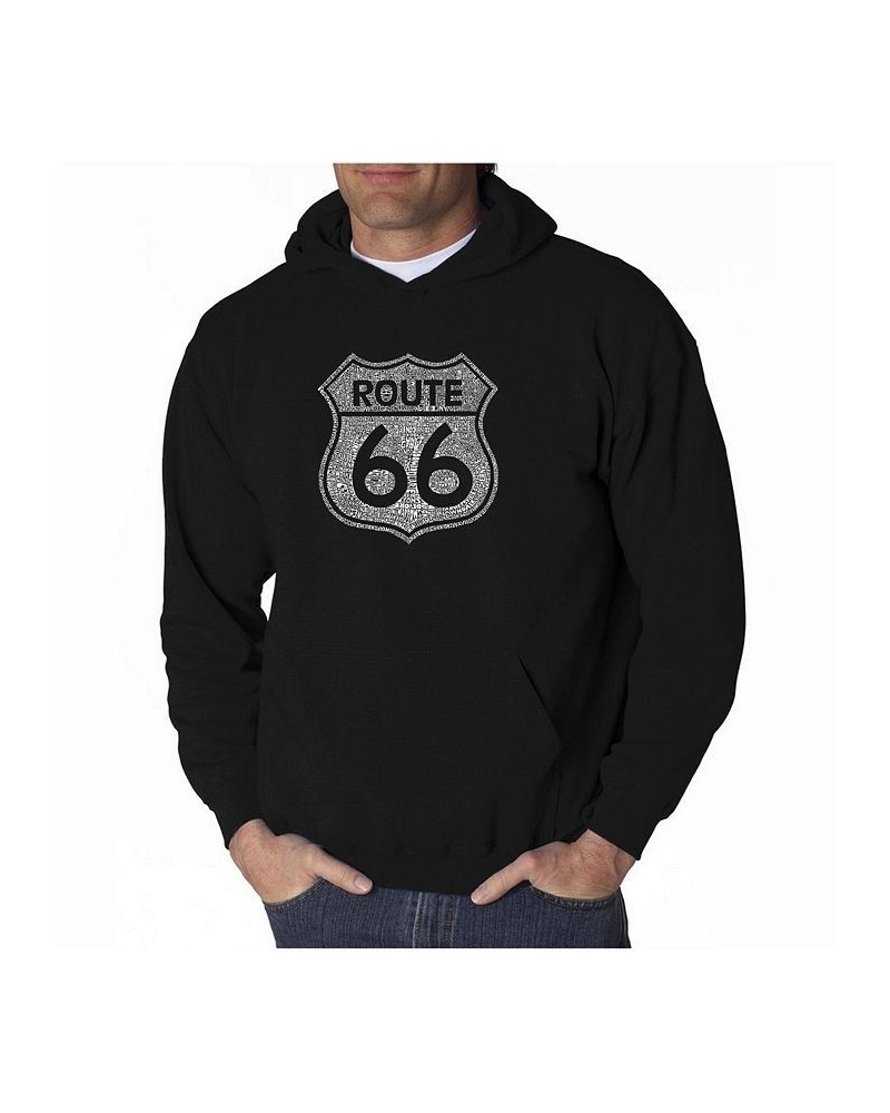 Men's Word Art Hoodie - Route 66 Black $32.39 Sweatshirt