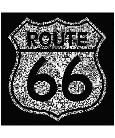 Men's Word Art Hoodie - Route 66 Black $32.39 Sweatshirt