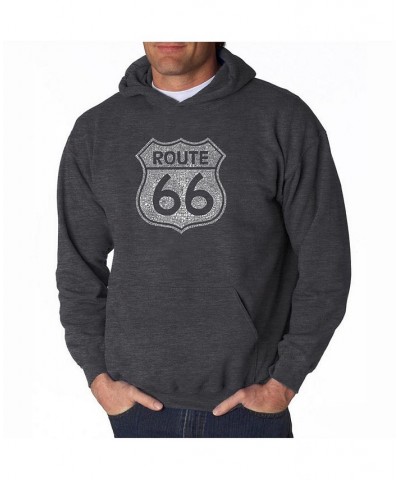 Men's Word Art Hoodie - Route 66 Black $32.39 Sweatshirt