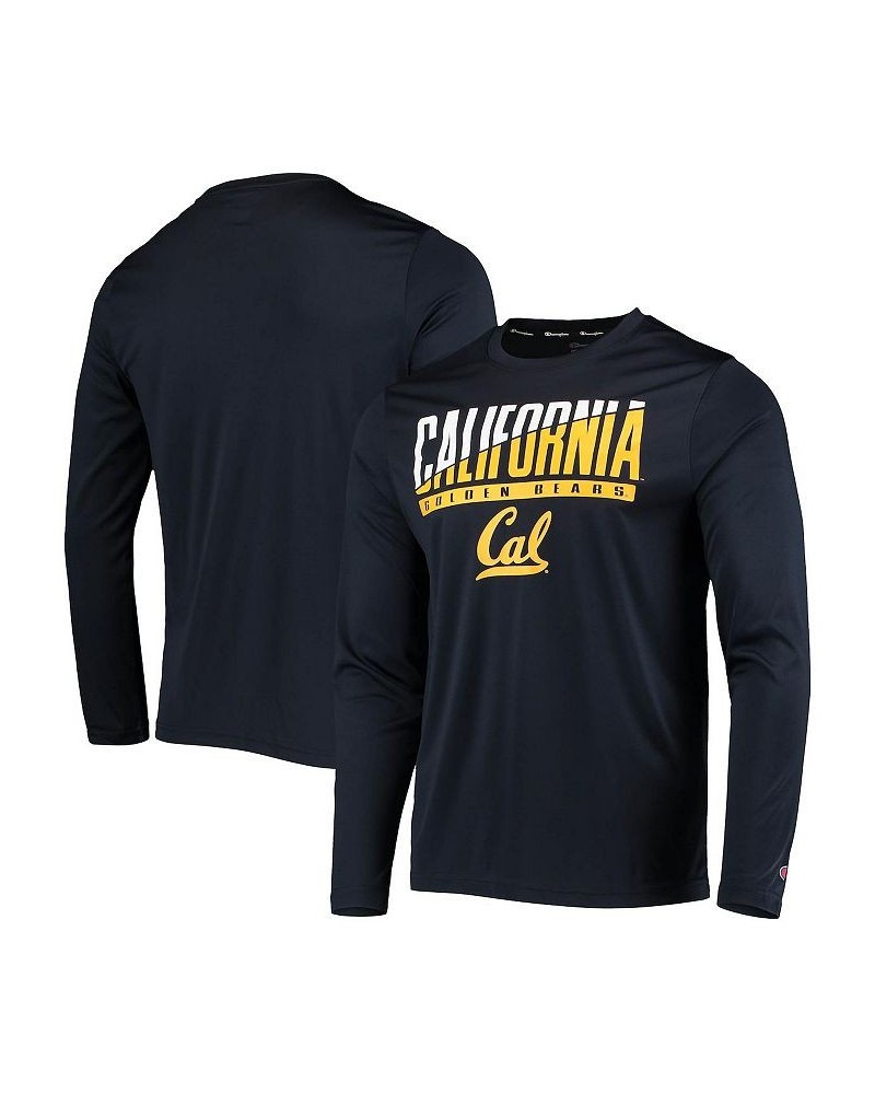 Men's Navy Cal Bears Wordmark Slash Long Sleeve T-shirt $26.54 T-Shirts