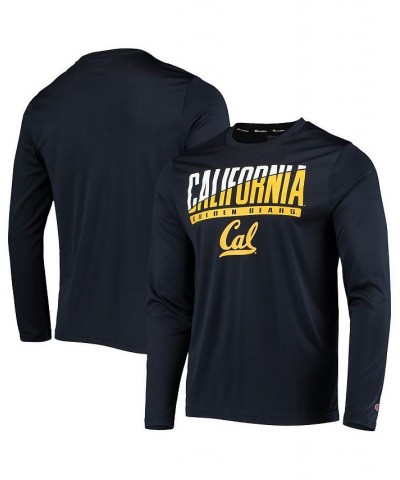 Men's Navy Cal Bears Wordmark Slash Long Sleeve T-shirt $26.54 T-Shirts