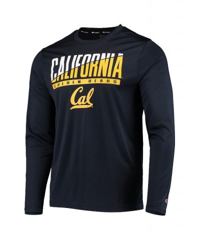 Men's Navy Cal Bears Wordmark Slash Long Sleeve T-shirt $26.54 T-Shirts