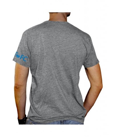 Men's Gray Charlotte FC Tri-Blend T-shirt $23.21 T-Shirts