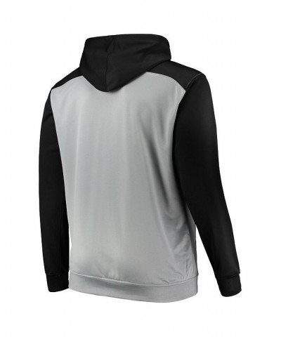 Men's Big and Tall Gray, Black Brooklyn Nets Colorblock Raglan Pouch Pullover Hoodie $23.10 Sweatshirt