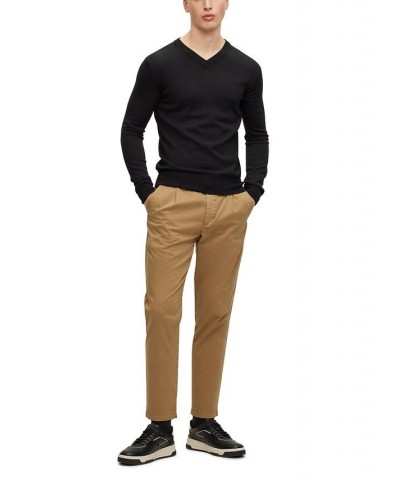 BOSS Men's Regular-Fit Wool V-Neck Sweater Black $35.64 Sweaters