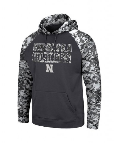 Men's Charcoal Nebraska Huskers OHT Military-Inspired Appreciation Digital Camo Pullover Hoodie $34.50 Sweatshirt