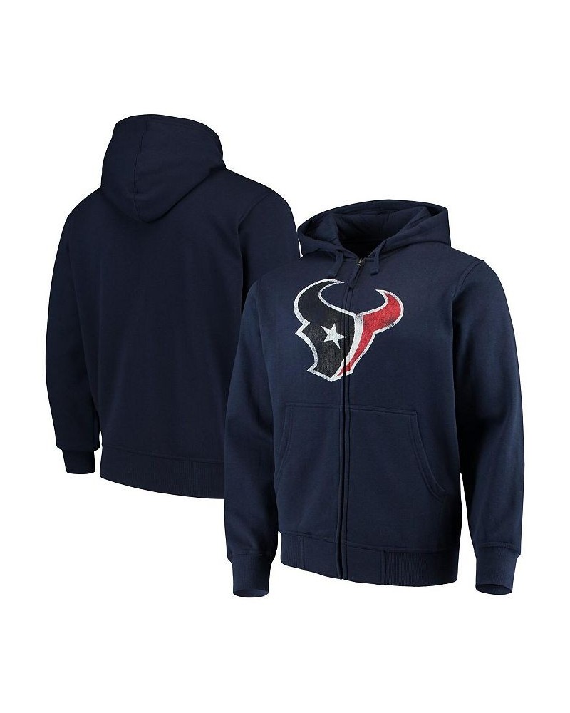 Men's Navy Houston Texans Primary Logo Full-Zip Hoodie $37.94 Sweatshirt