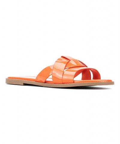 Women's Tiana Wide Width Flats Orange $29.02 Shoes