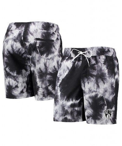 Men's Black Brooklyn Nets Splash Volley Swim Shorts $31.19 Swimsuits