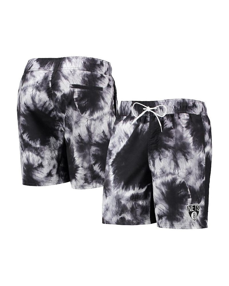 Men's Black Brooklyn Nets Splash Volley Swim Shorts $31.19 Swimsuits