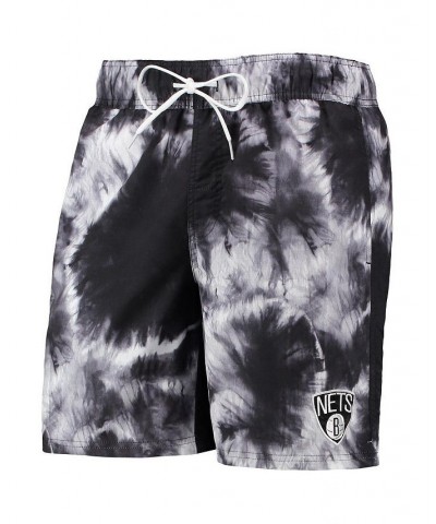 Men's Black Brooklyn Nets Splash Volley Swim Shorts $31.19 Swimsuits