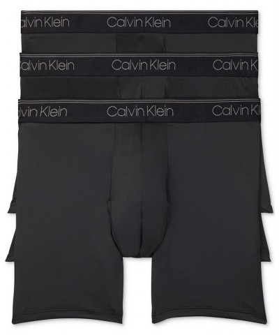 Men's 3-Pack Microfiber Stretch Boxer Briefs Black $17.33 Underwear