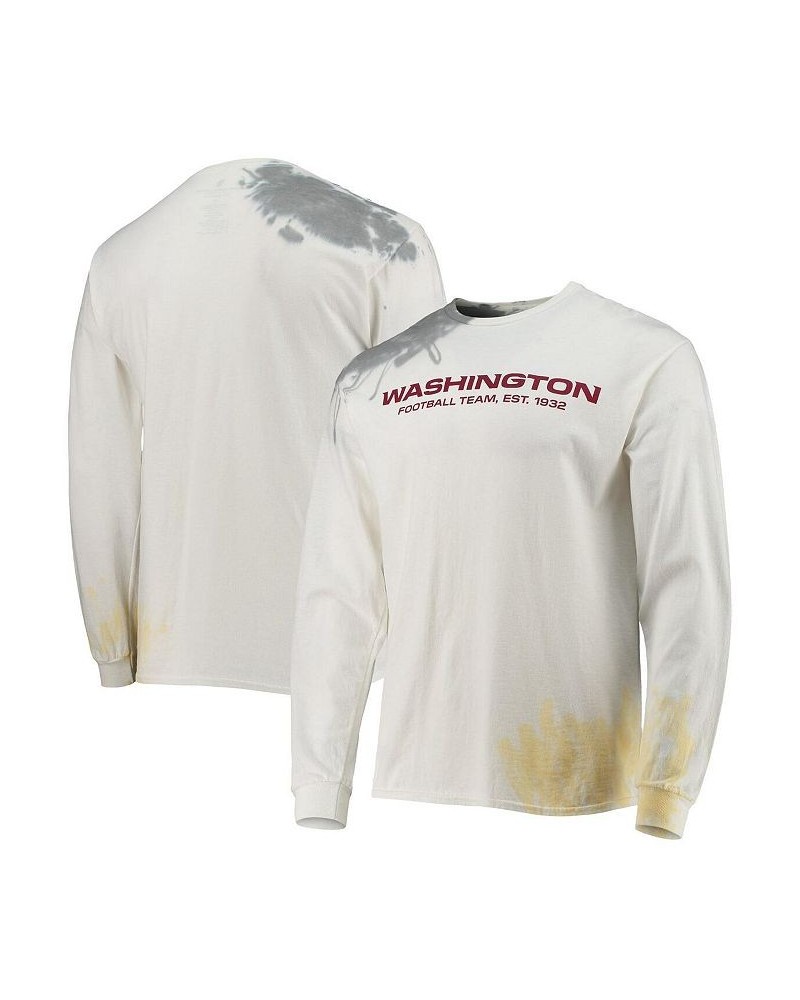 Men's Cream Washington Football Team Tie-Dye Long Sleeve T-shirt $24.20 T-Shirts