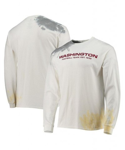 Men's Cream Washington Football Team Tie-Dye Long Sleeve T-shirt $24.20 T-Shirts