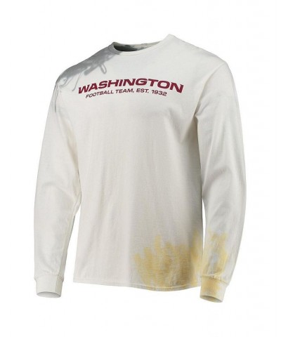 Men's Cream Washington Football Team Tie-Dye Long Sleeve T-shirt $24.20 T-Shirts