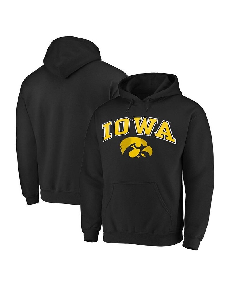 Men's Black Iowa Hawkeyes Campus Pullover Hoodie $22.35 Sweatshirt