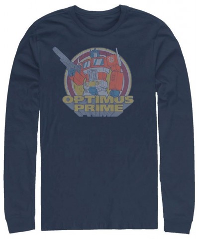 Men's Transformers Generations Epic Optimus Long Sleeve T-shirt Blue $20.00 T-Shirts