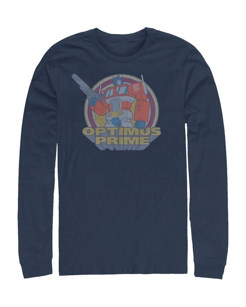 Men's Transformers Generations Epic Optimus Long Sleeve T-shirt Blue $20.00 T-Shirts