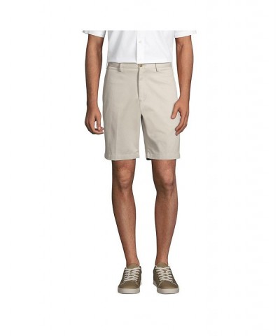 Men's Traditional Fit 9 Inch No Iron Chino Shorts Gray $29.23 Shorts