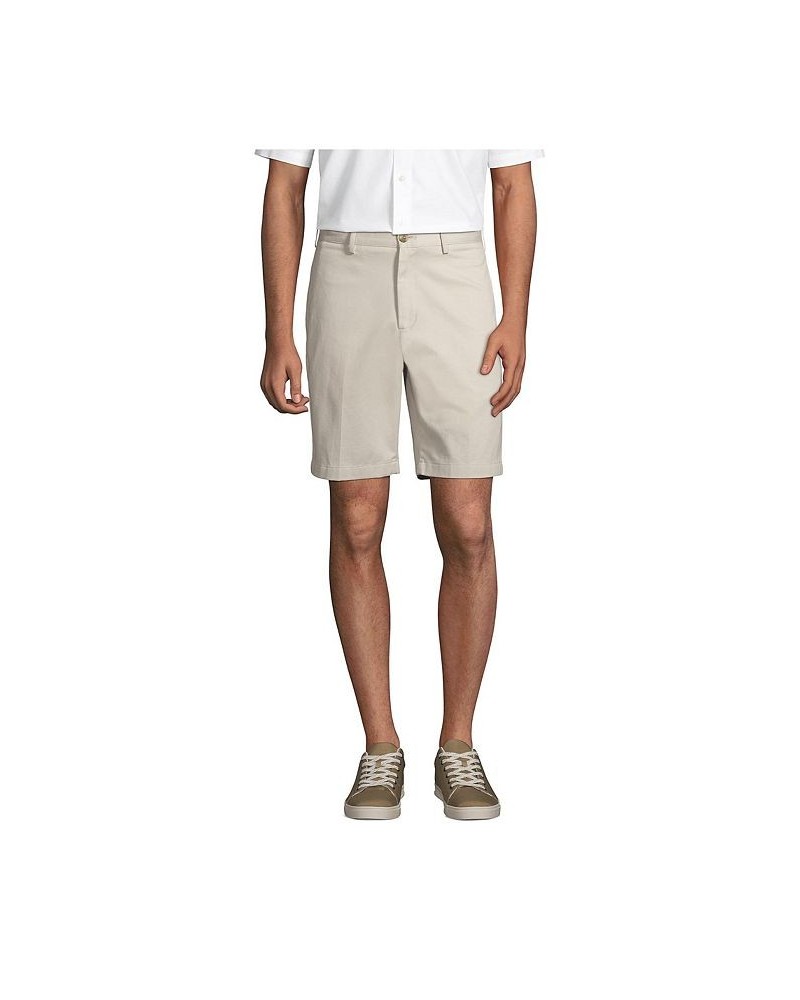 Men's Traditional Fit 9 Inch No Iron Chino Shorts Gray $29.23 Shorts