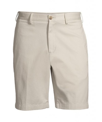 Men's Traditional Fit 9 Inch No Iron Chino Shorts Gray $29.23 Shorts